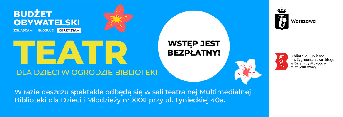 Teatr dla dzieci w ogrodzie biblioteki. Lista spektakli